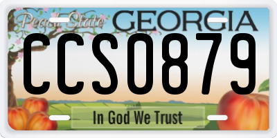GA license plate CCS0879