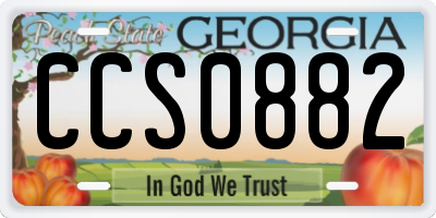 GA license plate CCS0882
