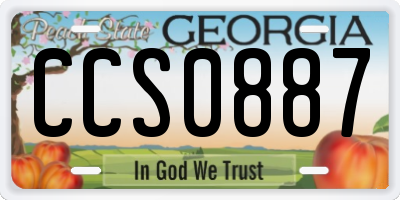 GA license plate CCS0887