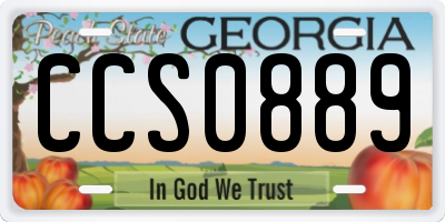 GA license plate CCS0889