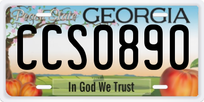 GA license plate CCS0890