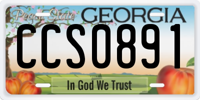 GA license plate CCS0891