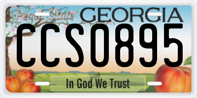 GA license plate CCS0895