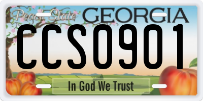 GA license plate CCS0901