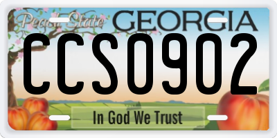 GA license plate CCS0902