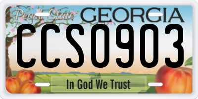 GA license plate CCS0903