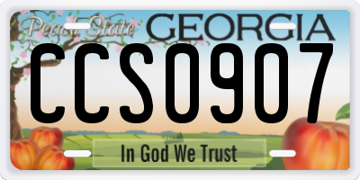 GA license plate CCS0907