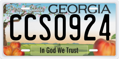 GA license plate CCS0924