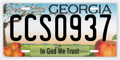 GA license plate CCS0937