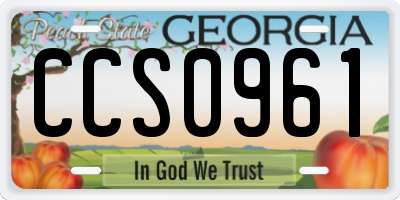 GA license plate CCS0961