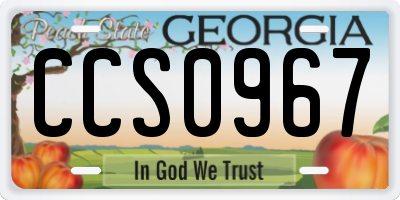 GA license plate CCS0967