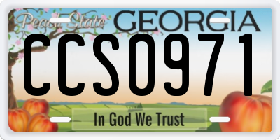 GA license plate CCS0971