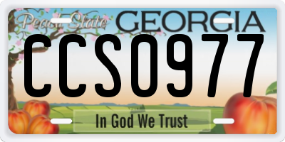 GA license plate CCS0977