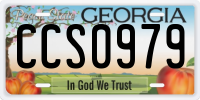 GA license plate CCS0979