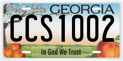 GA license plate CCS1002