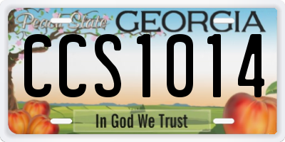 GA license plate CCS1014