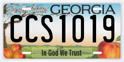 GA license plate CCS1019