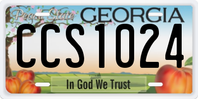 GA license plate CCS1024