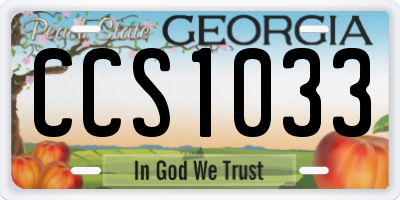 GA license plate CCS1033