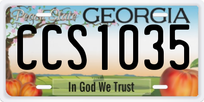 GA license plate CCS1035