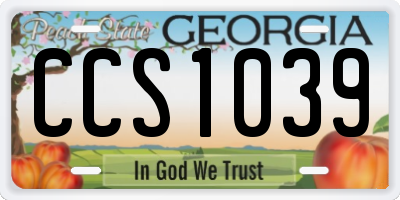 GA license plate CCS1039