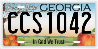 GA license plate CCS1042