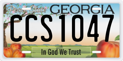GA license plate CCS1047