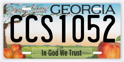 GA license plate CCS1052
