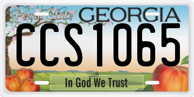 GA license plate CCS1065