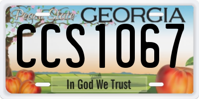 GA license plate CCS1067