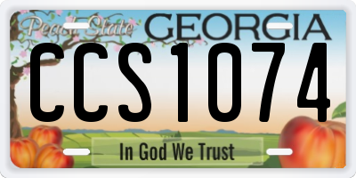GA license plate CCS1074