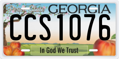 GA license plate CCS1076