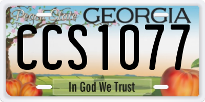 GA license plate CCS1077