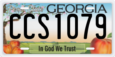 GA license plate CCS1079