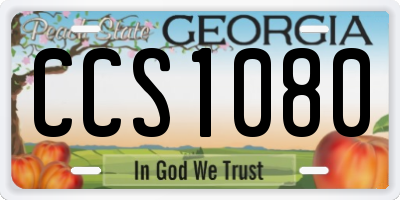 GA license plate CCS1080