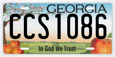 GA license plate CCS1086