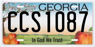 GA license plate CCS1087