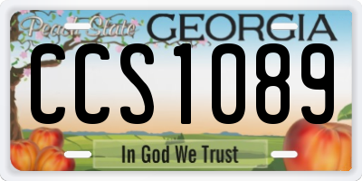 GA license plate CCS1089