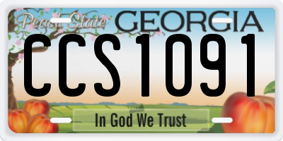 GA license plate CCS1091