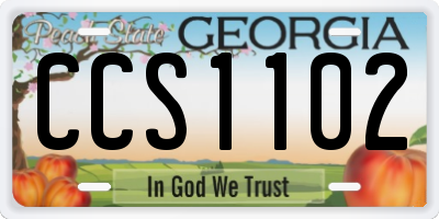 GA license plate CCS1102