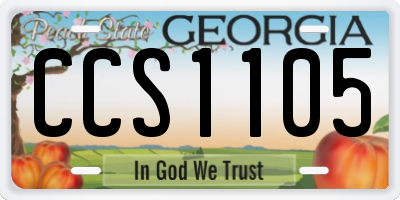 GA license plate CCS1105