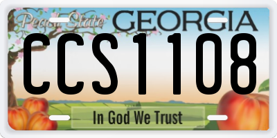 GA license plate CCS1108