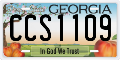 GA license plate CCS1109