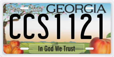 GA license plate CCS1121