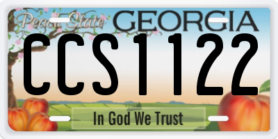 GA license plate CCS1122