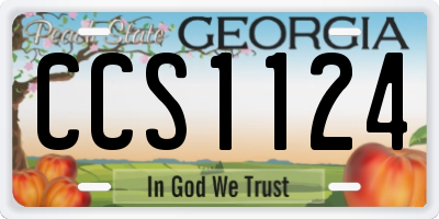 GA license plate CCS1124