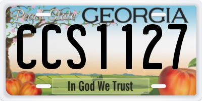 GA license plate CCS1127