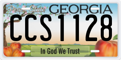 GA license plate CCS1128