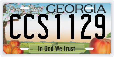 GA license plate CCS1129