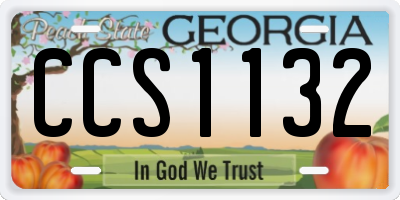 GA license plate CCS1132